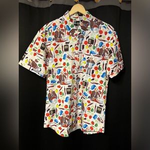 RSVLTS The Office Shirt Mens Kevin Malone Chili Large L Short Sleeve Button